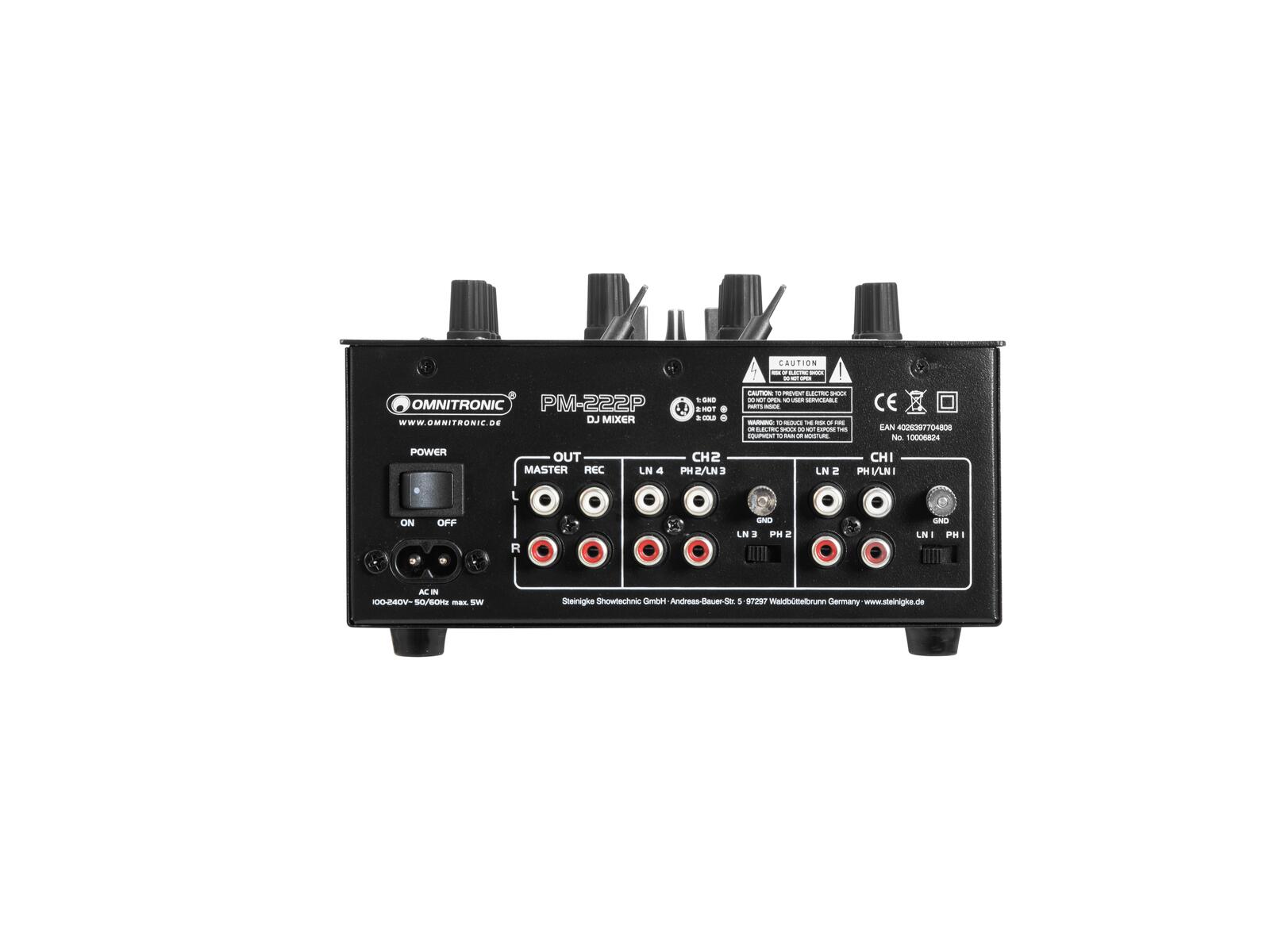 OMNITRONIC PM-222P 2-channel DJ Mixer with Player - Image 3