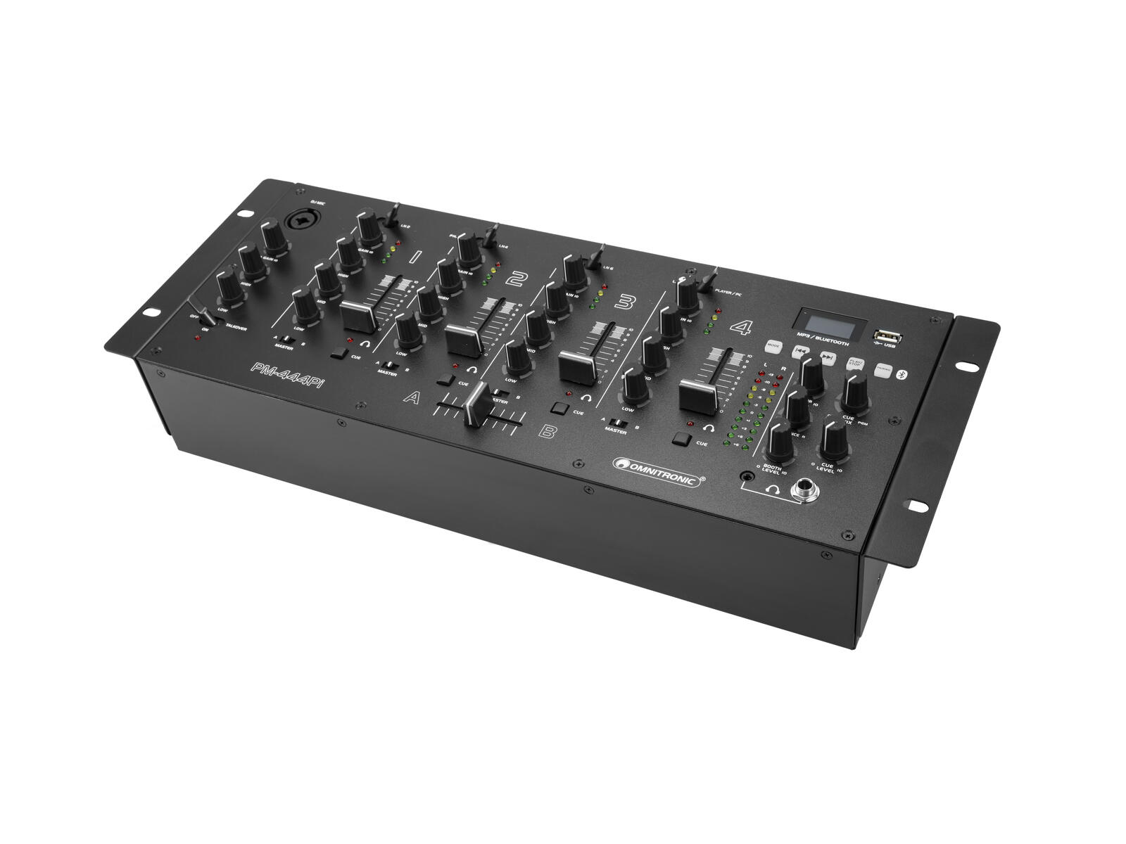 OMNITRONIC PM-444Pi 4-channel DJ Mixer with Player & USB Interface - Image 2