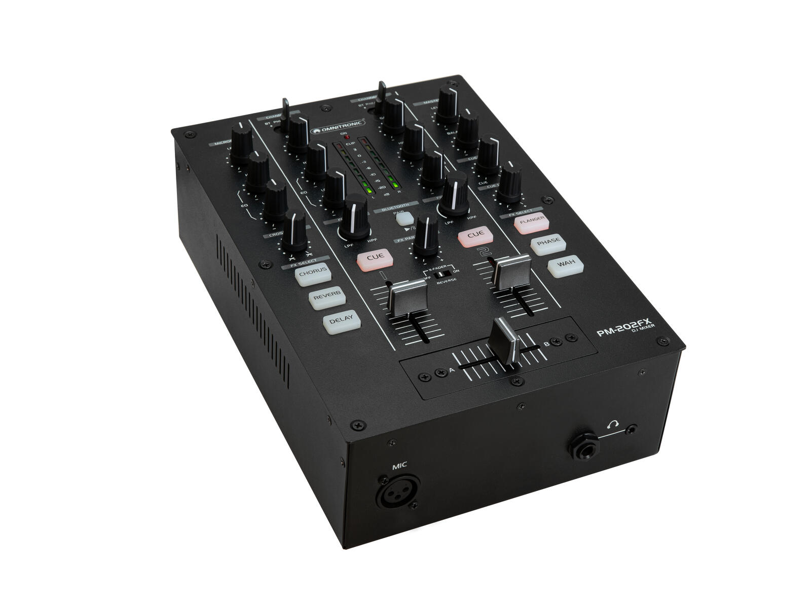 OMNITRONIC PM-202FX 2-Channel DJ Mixer with Filter, FX and Bluetooth