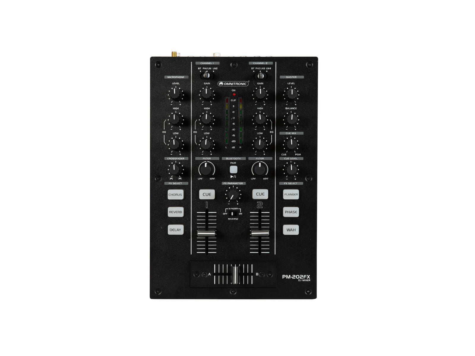 OMNITRONIC PM-202FX 2-Channel DJ Mixer with Filter, FX and Bluetooth - Image 4
