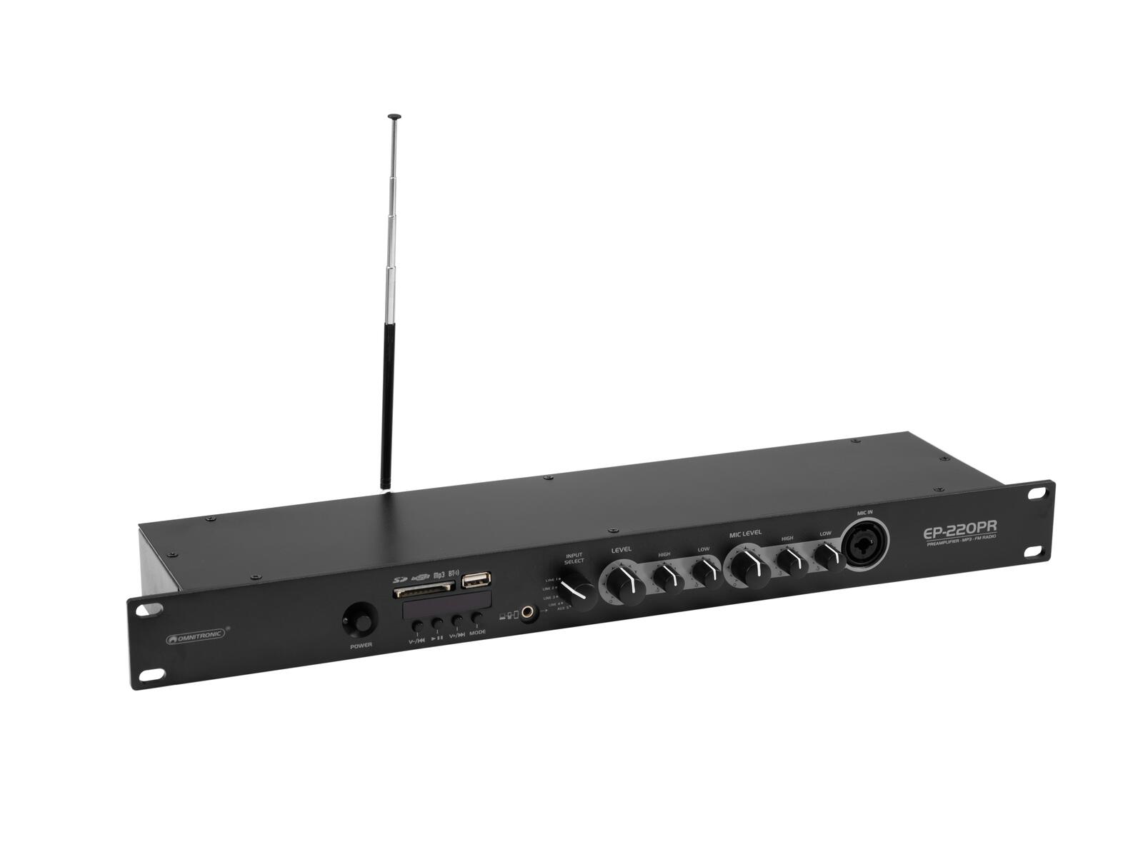 OMNITRONIC EP-220PR Preamplifier with MP3 Player and FM Radio - Image 2