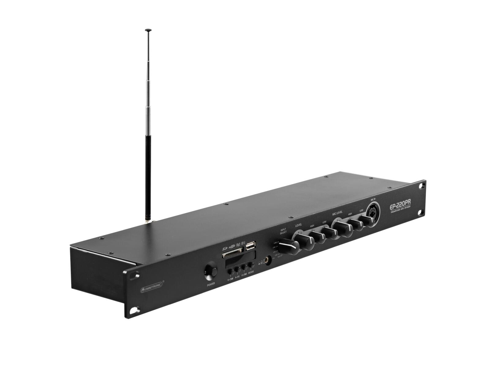 OMNITRONIC EP-220PR Preamplifier with MP3 Player and FM Radio - Image 4