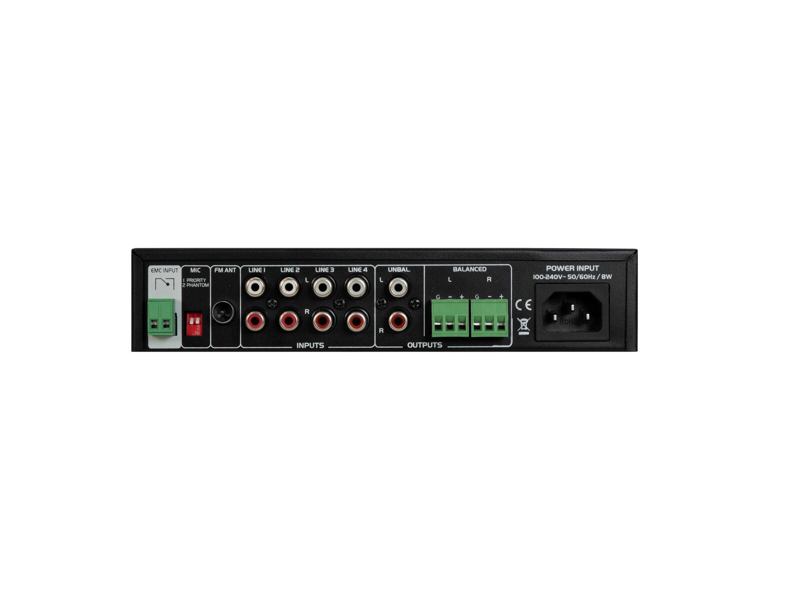 OMNITRONIC EP-220PS Preamplifier with MP3 Player, Bluetooth and FM Radio 9.5" - Image 4