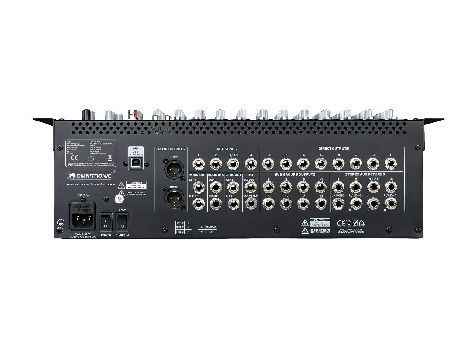 OMNITRONIC LMC-2642FX USB Mixing Console - Image 5