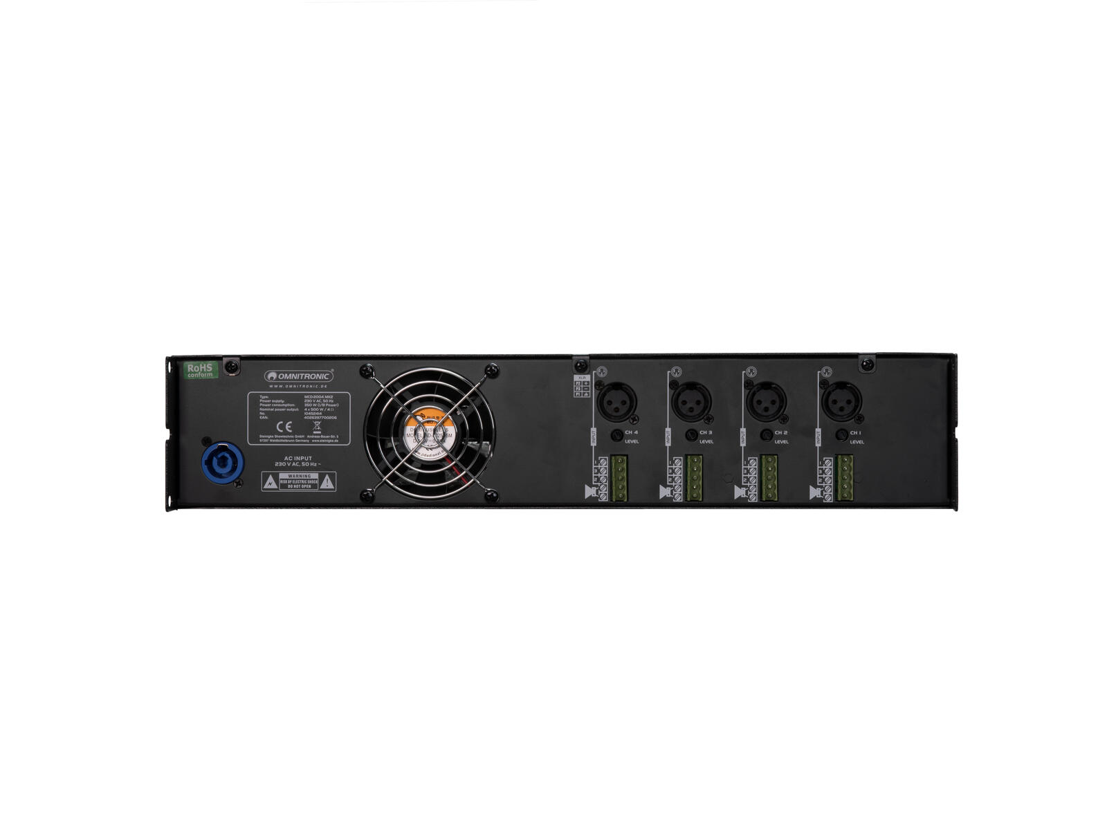 OMNITRONIC MCD-2004 MK2 4-Channel Installation Amplifier - Image 5