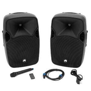 OMNITRONIC XFM-212AP Active 2-way Speaker Set with Wireless Microphone
