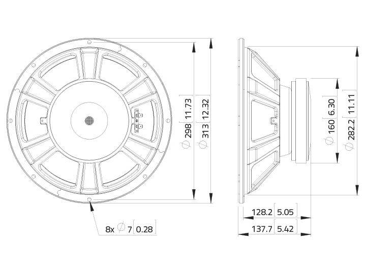 LAVOCE WSF122.50 12" Woofer, Ferrite, Magnet Steel Basket Driver - Image 3