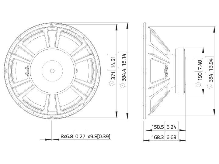 LAVOCE SSF153.00 15" Subwoofer Ferrite, Magnet Steel Basket Driver - Image 3