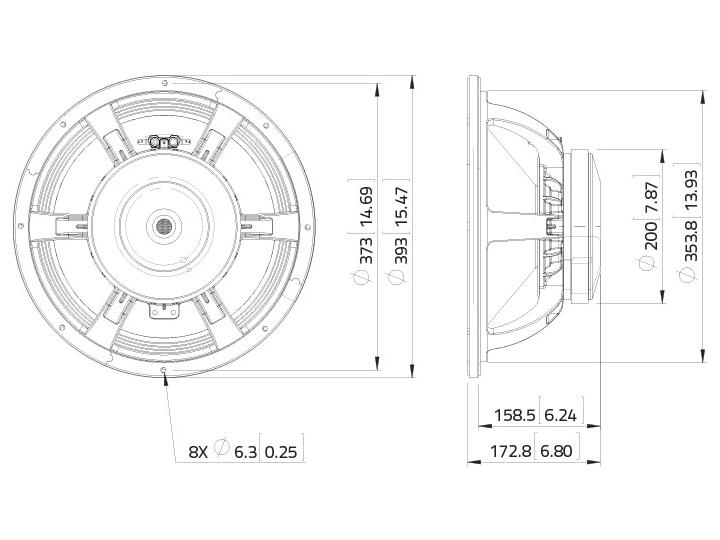 LAVOCE WAF154.02 15" Subwoofer Ferrite, Magnet Aluminium Basket Driver - Image 3