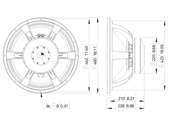 LAVOCE SAF184.04 18" Subwoofer Ferrite, Magnet Aluminium Basket Driver - Image 3