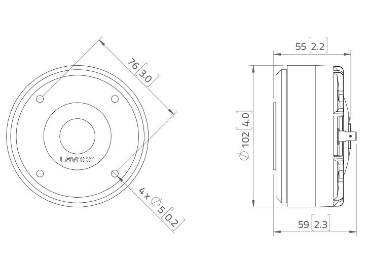 LAVOCE DF10.17 1" Compression Driver, Ferrite Magnet - Image 3