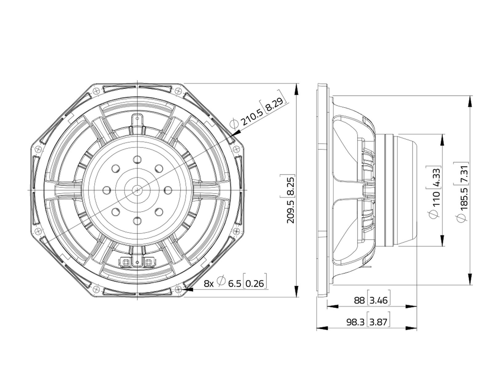 LAVOCE WAN082.02 8" Woofer, Neodyme Magnet, Aluminium Basket Driver - Image 3