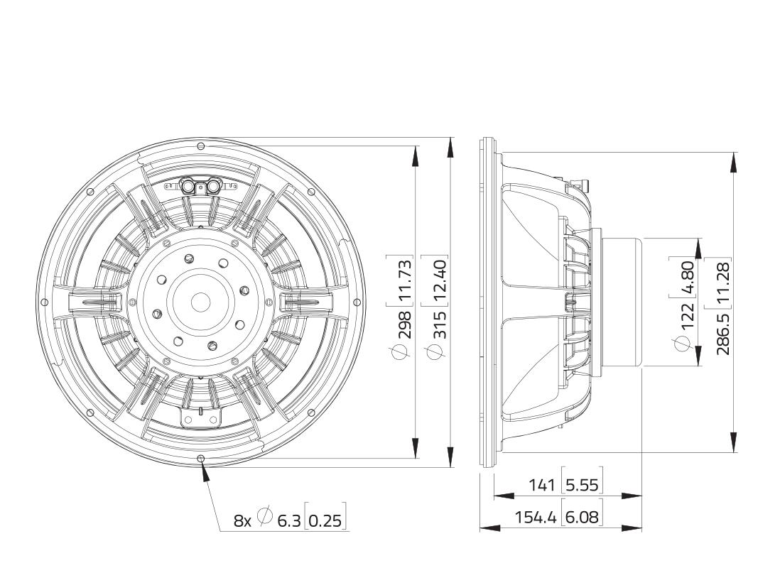 LAVOCE WAN123.00-16 12" Subwoofer Neodyme Magnet, Aluminium Basket Driver - Image 3