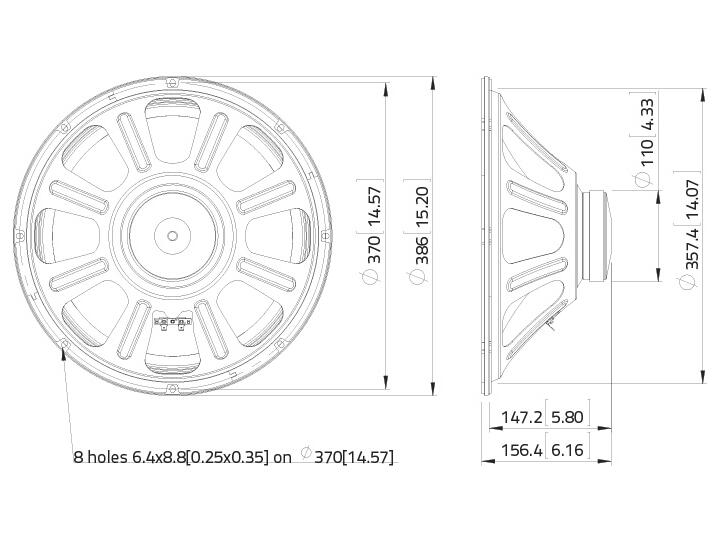 LAVOCE LBASS15-15 15" Bass Guitar Woofer, Ferrite Magnet Steel Basket Driver - Image 3