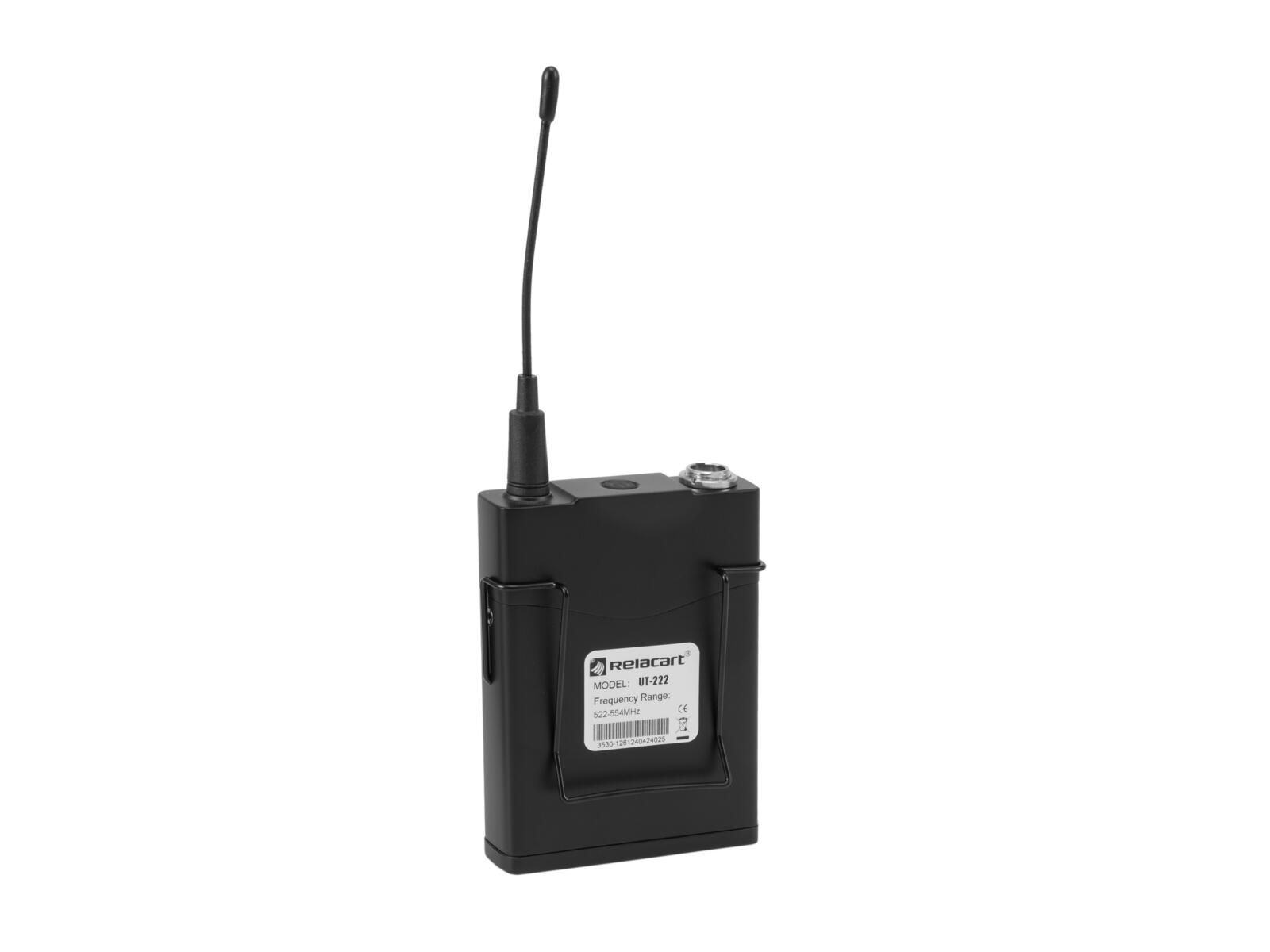 RELACART UT-222 Bodypack 522-554 MHz with HM-600S Headset - Image 4