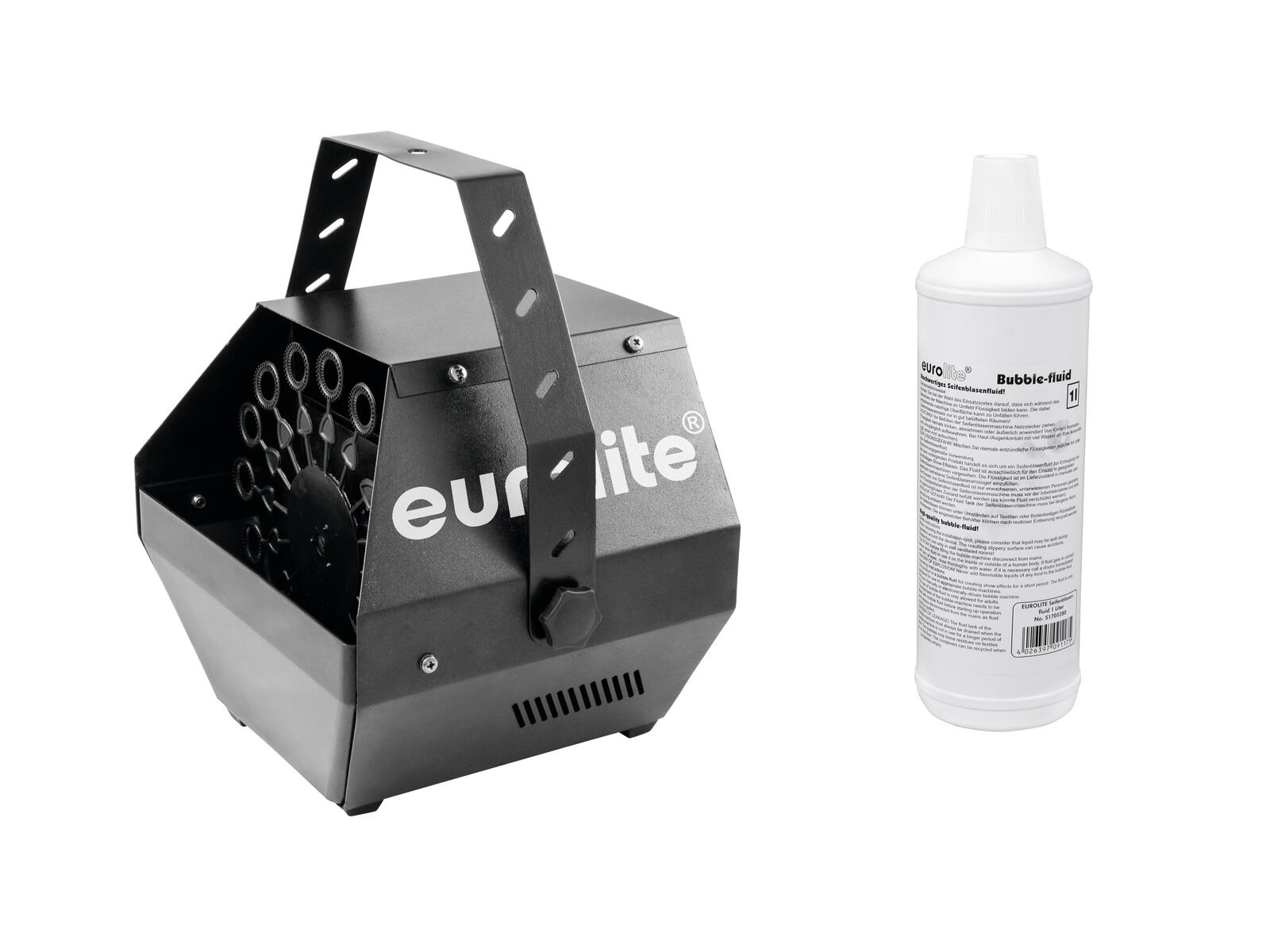 EUROLITE Set B-100 Bubble Machine black DMX + Bubble Fluid 1l