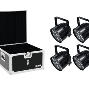 EUROLITE Set 4x LED PAR-56 QCL Short bk + EPS Case