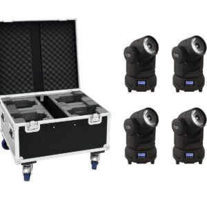 EUROLITE Set 4x LED TMH-X1 Moving Head Beam + Case