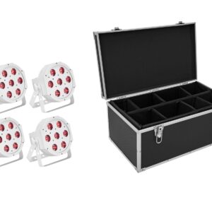 EUROLITE Set 4x LED SLS-7 HCL Floor white + Case
