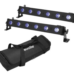 EUROLITE Set 2x LED BAR-6 QCL RGB+UV Bar + Soft Bag