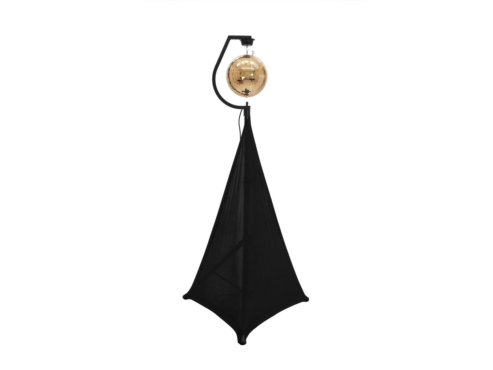 EUROLITE Set Mirror ball 30cm gold with stand and tripod cover black - Image 2