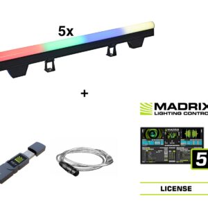 EUROLITE Set 5x LED PT-100/32 Pixel DMX Tube + Madrix Software