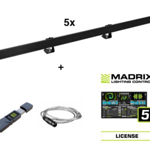 EUROLITE Set 5x LED PR-100/32 Pixel DMX Rail bk + Madrix Software