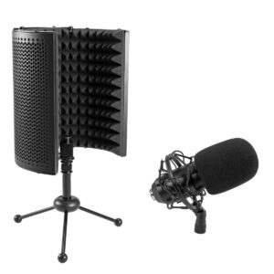 OMNITRONIC Set MIC CM-78MK2 Large Diaphragm Condenser Mic + AS-04 Desk Microphone Absorber System
