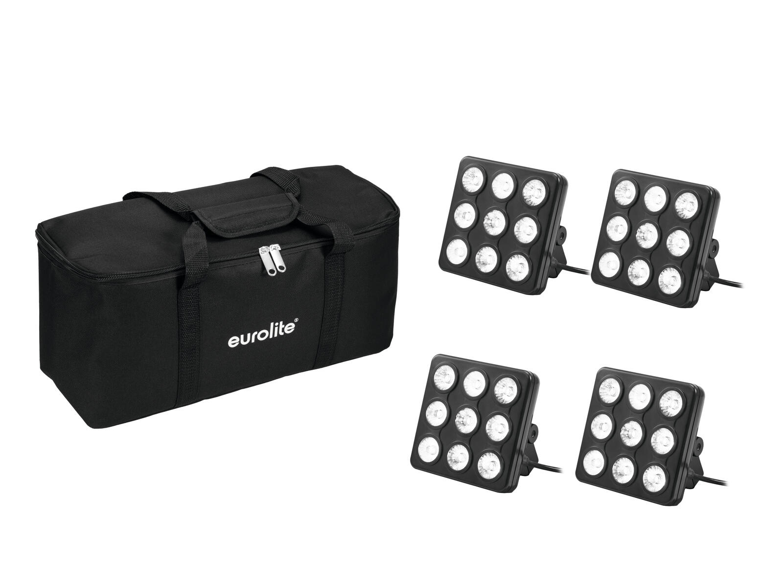 EUROLITE Set 4x LED Party Panel RGB+UV + Soft Bag