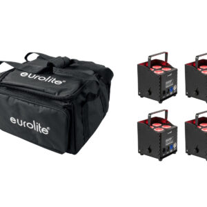 EUROLITE Set 4x AKKU UP-4 QCL Spot QuickDMX MK2 + Soft Bag