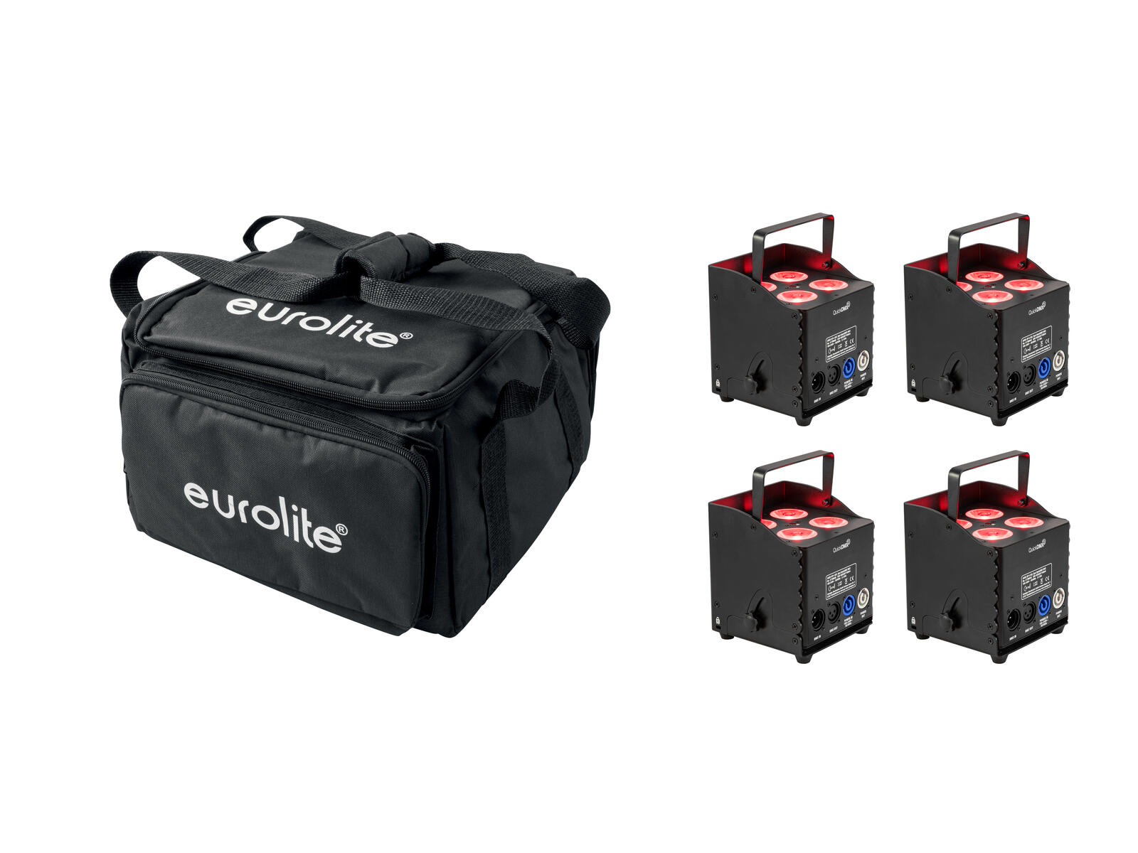 EUROLITE Set 4x AKKU UP-4 QCL Spot QuickDMX MK2 + Soft Bag