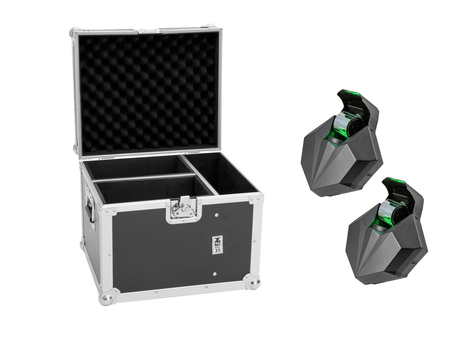 EUROLITE Set 2x LED CAT-80 Beam Effect + Flightcase