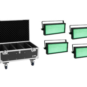 EUROLITE Set 4x LED Strobe SMD PRO 864 DMX RGB + Flightcase