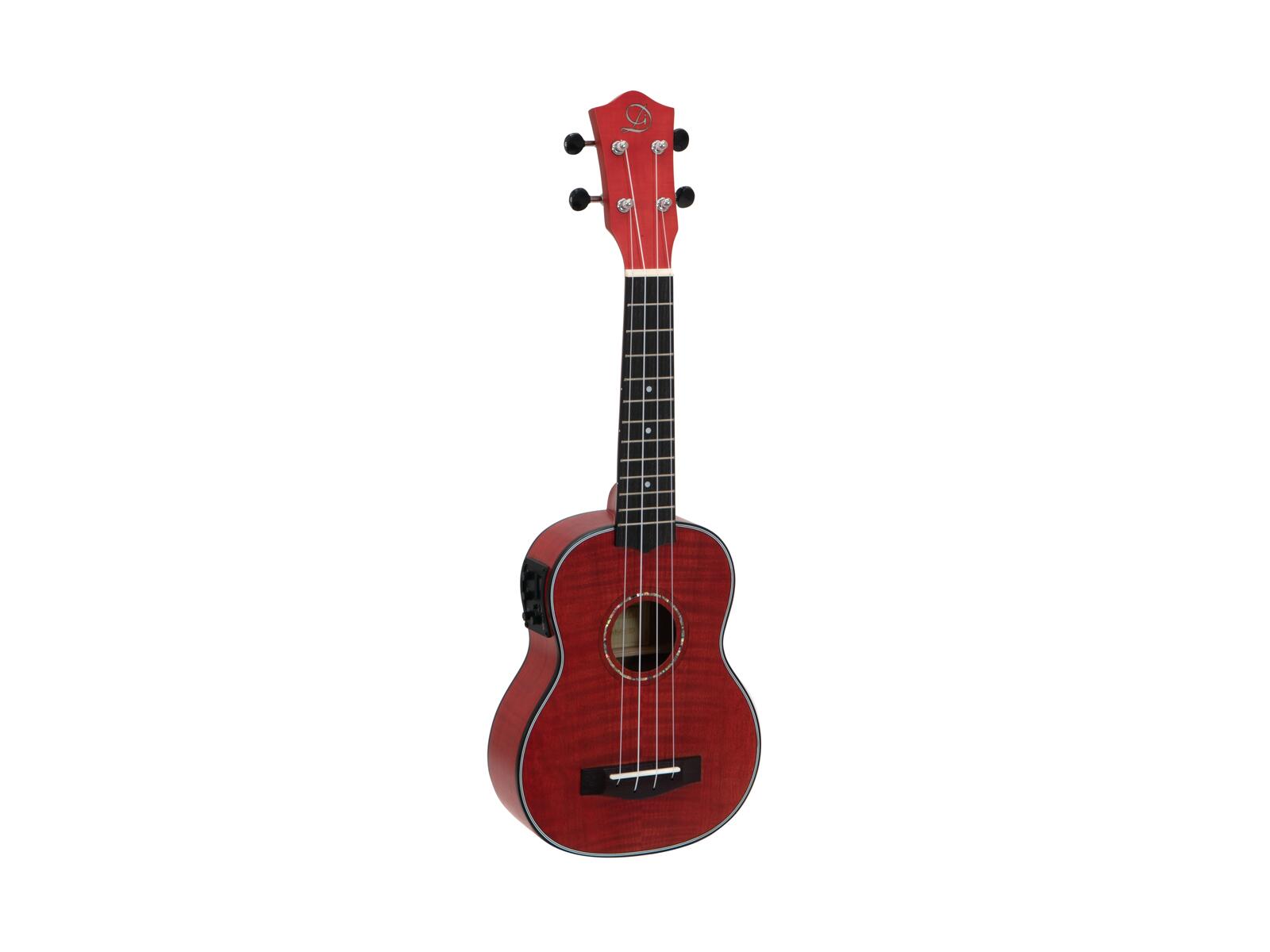 DIMAVERY UK-100 Soprano Ukulele, flamed red