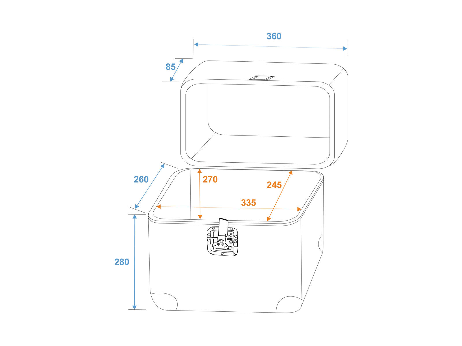 ROADINGER Record Case ALU 75/25, rounded, bk - Image 2