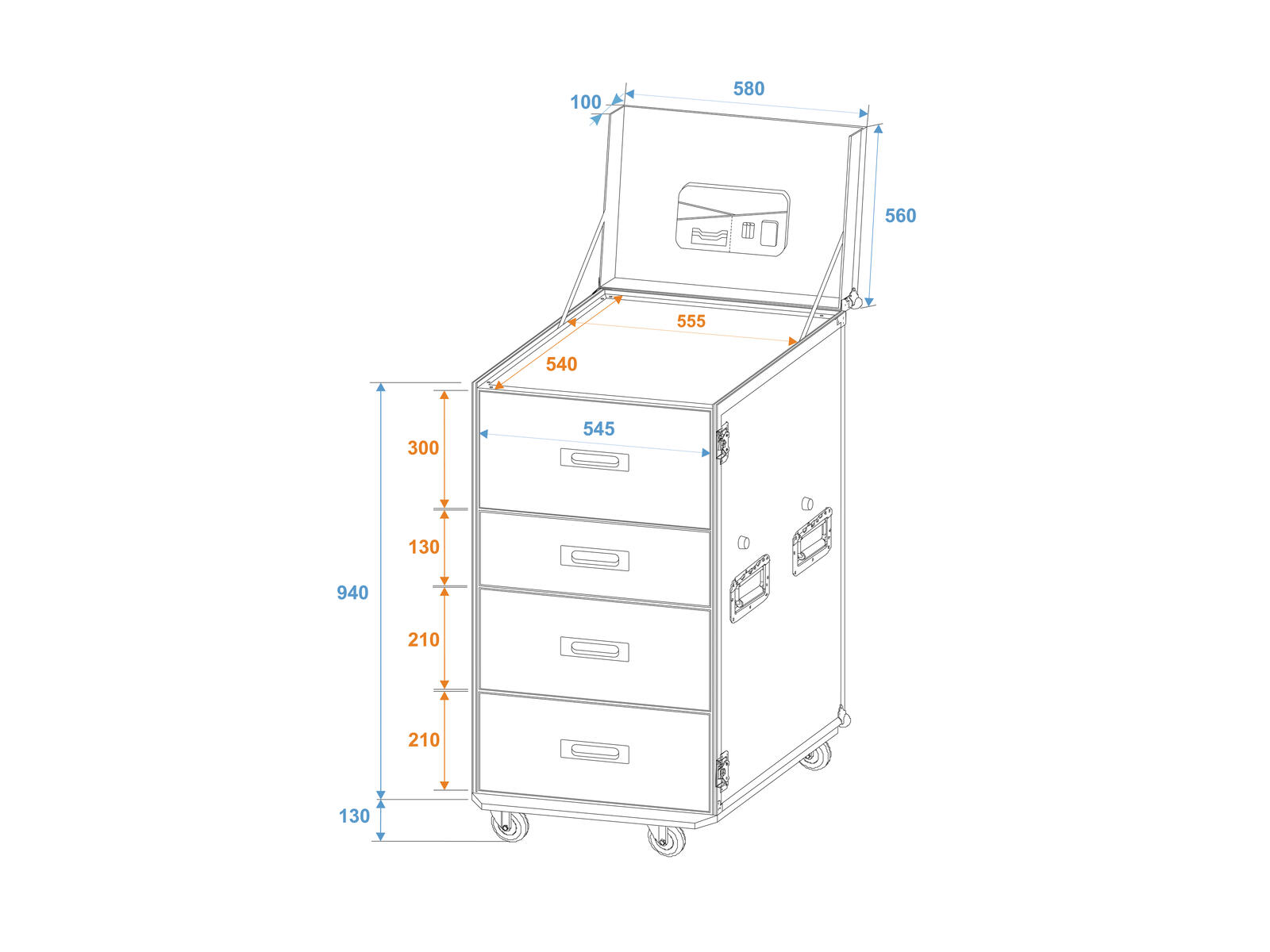 ROADINGER WDS-1 Universal Drawer Case with wheels - Image 2