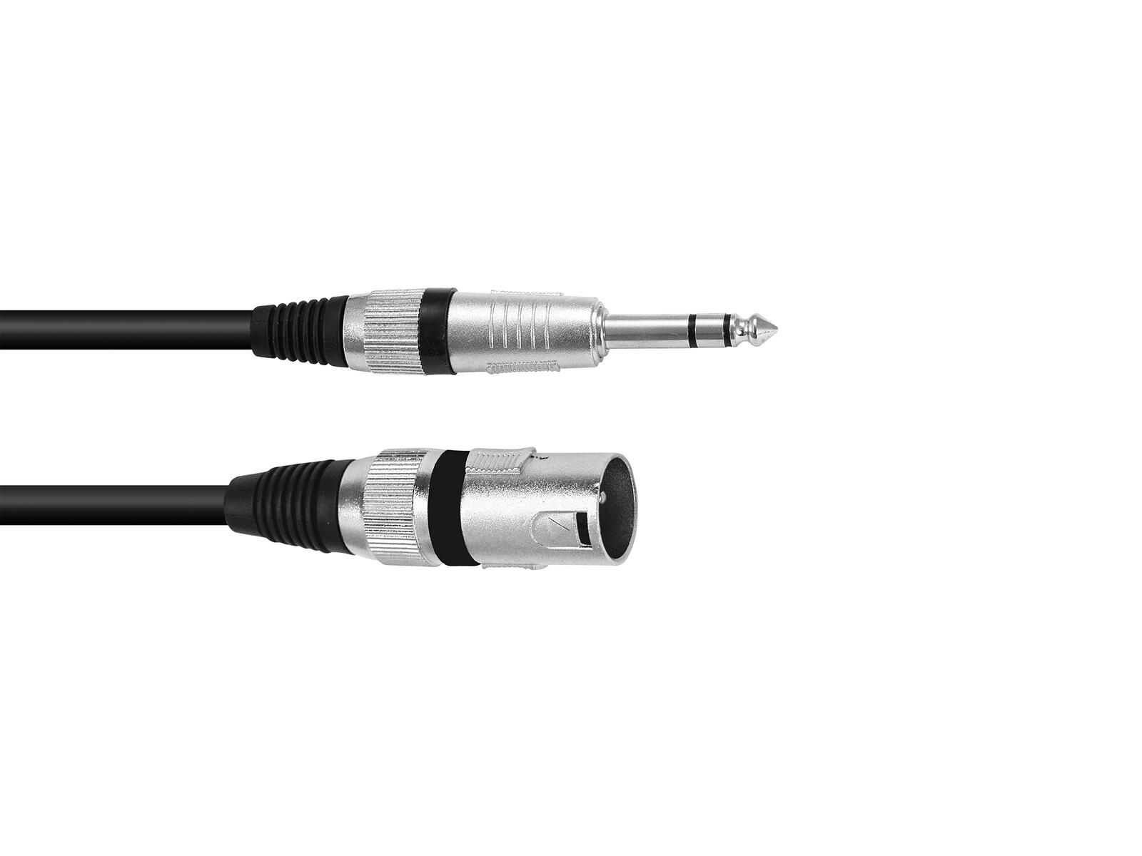 OMNITRONIC Adapter Cable XLR(M)/Jack stereo 0.2m bk