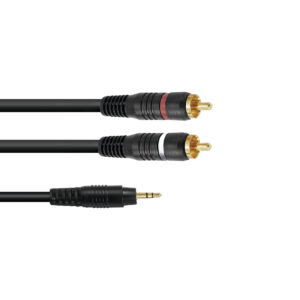 OMNITRONIC Adapter Cable 3.5 Jack/2xRCA 6m bk
