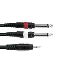OMNITRONIC Adapter Cable 3.5 Jack/2xJack 6m bk