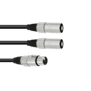 OMNITRONIC Adapter Cable XLR(F)/2xXLR(M) 1m bk