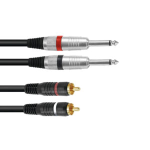 OMNITRONIC Adapter Cable 2xJack/2xRCA 6m bk