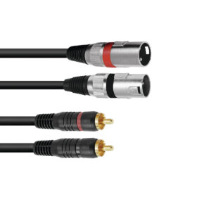 OMNITRONIC Adapter Cable 2xXLR(M)/2xRCA 6m bk