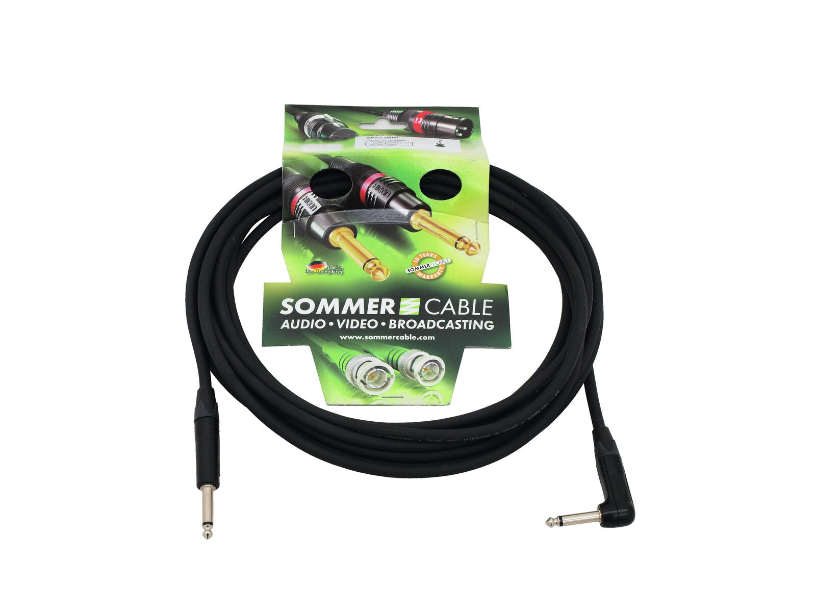 SOMMER CABLE Jack Cable 6.3 mono 1x 90° 6m bk Neutrik - Image 2