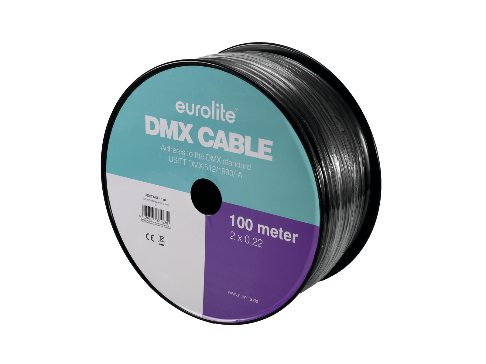 EUROLITE DMX Cable 2x0.22 100m bk