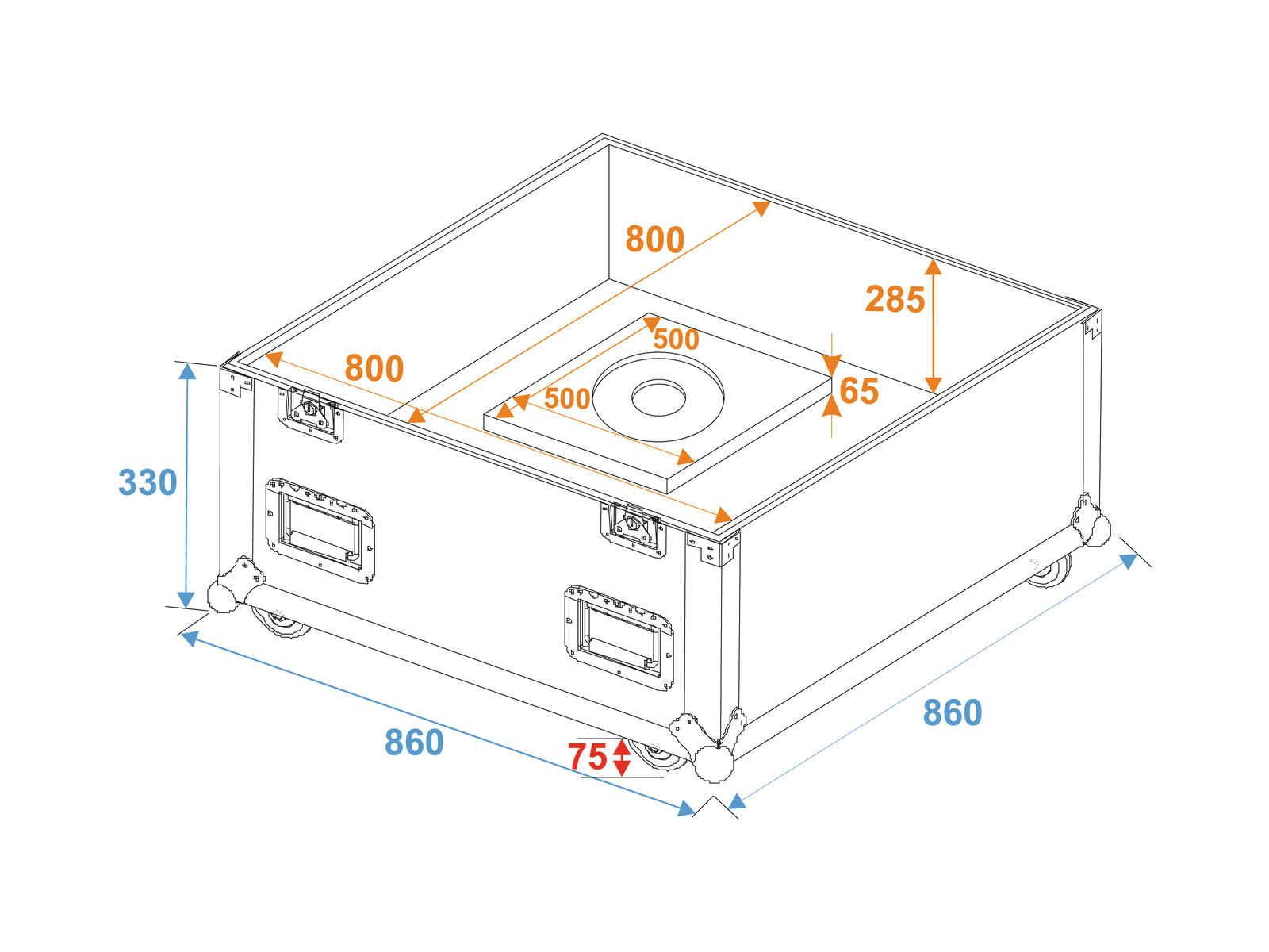 ROADINGER Flightcase Mirror Ball 75cm - Image 2