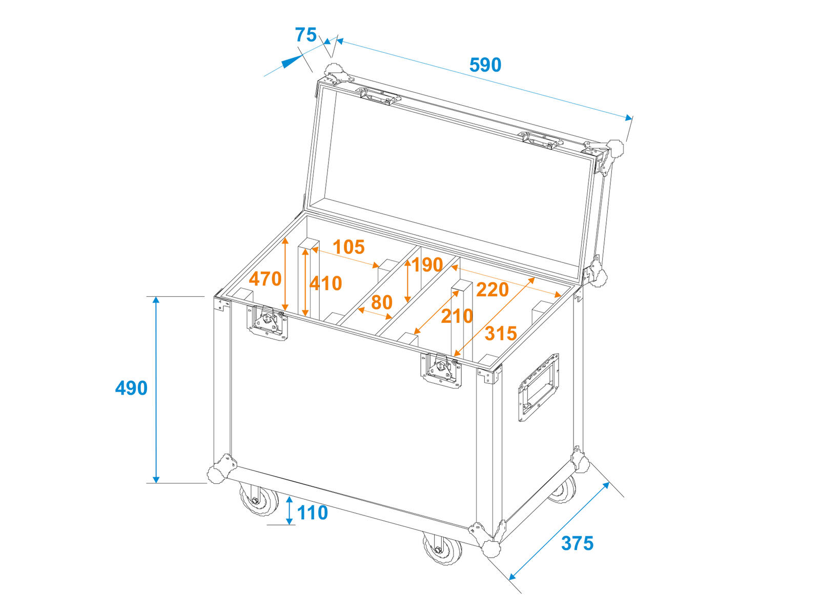 ROADINGER Flightcase 2x TMH-XB-280 - Image 5