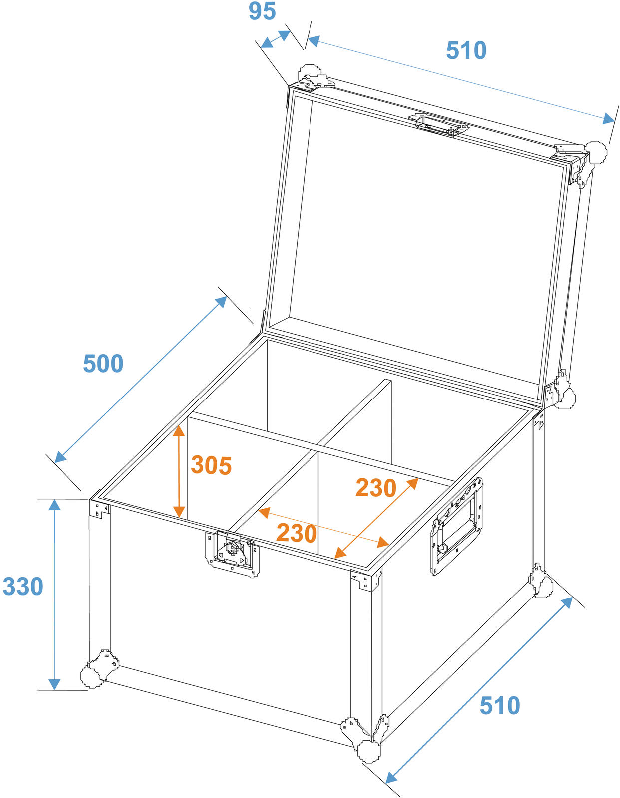 ROADINGER Flightcase EP-64 4x PAR-64 Spot short - Image 2