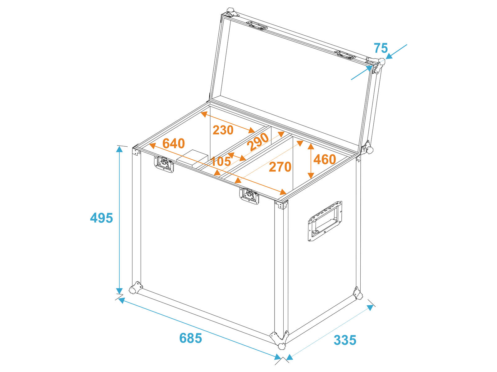 ROADINGER Flightcase 2x TSL-750/TSL-1200 - Image 5