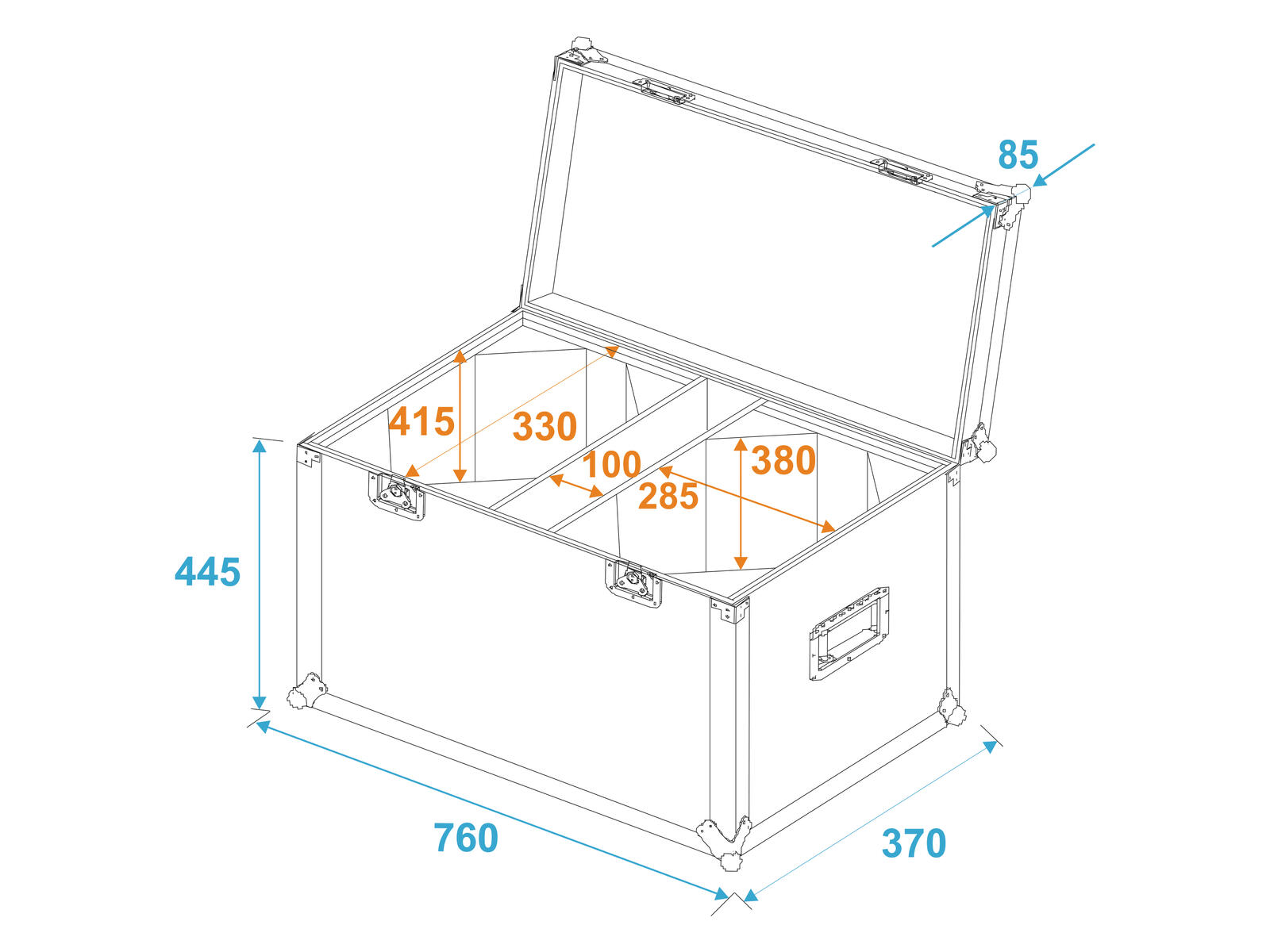 ROADINGER Flightcase 2x LED THA-100F/THA-120PC - Image 5