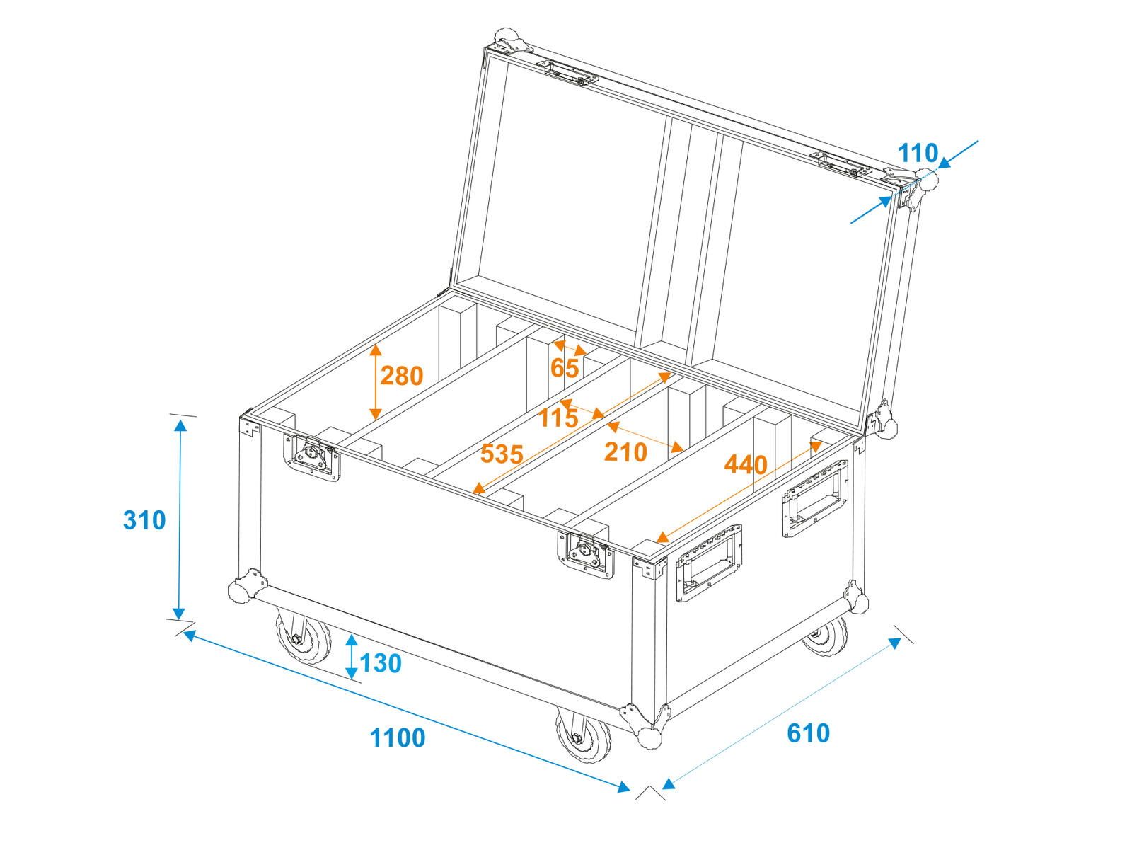 ROADINGER Flightcase 4x Multiflood Pro - Image 5